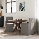 Spisestole med hjul 2 pcs Lysegrå 57 x 67 x 95 cm Linned