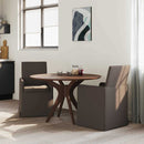 Spisestole med hjul 2 pcs Mørkegrå 57 x 67 x 95 cm Linned