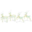 LED Rensdyr 4 stk. 80 LED'er Multifarvet 44 x 18 x 65,5 cm PET