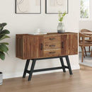 TV-bord med skuffe Naturfarvet 110 x 30 x 75 cm Massiv Teaktræ