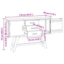 TV-bord med skuffe Naturfarvet 110 x 30 x 75 cm Massiv Teaktræ