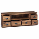 TV-bord med skuffe Naturfarvet 110 x 30 x 40 cm Massiv Teaktræ