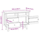 Sideboard Naturfarvet 100 x 30 x 68 cm Massiv Teaktræ