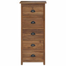 Skuffeskab Naturfarvet 45 x 35 x 110 cm Massiv Teaktræ