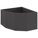 Hjørne Plantekasse Sort 60 x 60 x 35 cm Stål
