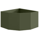 Hjørne Plantekasse Olivengrøn 60 x 60 x 35 cm Stål