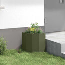 Hjørne Plantekasse Olivengrøn 30 x 30 x 35 cm Stål