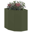 Hjørne Plantekasse Olivengrøn 30 x 30 x 35 cm Stål