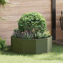 Plantekasse Oliven grøn 90 x 90 x 35 cm Stål
