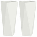 Plantekasse 2 pcs Hvid 30 x 30 x 75 cm Stål