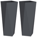 Plantekasse 2 pcs Antracit 30 x 30 x 75 cm Stål