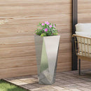Plantekasse 2 stk. Sølv 30 x 30 x 75 cm Galvaniseret stål - Xlshop.dk