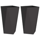 Plantekasse 2 pcs Sort 40 x 40 x 75 cm Stål
