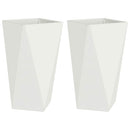 Plantekasse 2 pcs Hvid 40 x 40 x 75 cm Stål