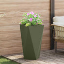 Plantekasse 2 pcs Oliven grøn 40 x 40 x 75 cm Stål