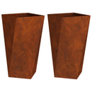 Plantekasse 2 pcs Rusten 40 x 40 x 75 cm Cortenstål