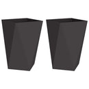 Plantekasse 2 pcs Sort 50 x 50 x 75 cm Stål