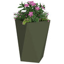 Plantekasse 2 pcs Oliven grøn 50 x 50 x 75 cm Stål