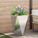 Plantekasse 2 stk. Sølv 50 x 50 x 75 cm Rustfrit stål - Xlshop.dk