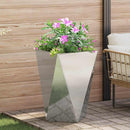 Plantekasse 2 stk. Sølv 50 x 50 x 75 cm Galvaniseret stål - Xlshop.dk