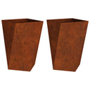 Plantekasse 2 pcs Rusten 50 x 50 x 75 cm Cortenstål