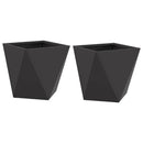 Plantekasse 2 pcs Sort 30 x 30 x 30 cm Stål