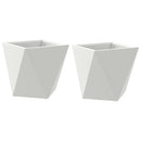 Plantekasse 2 pcs Hvid 30 x 30 x 30 cm Stål