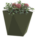 Plantekasse 2 pcs Oliven grøn 30 x 30 x 30 cm Stål