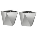 Plantekasse 2 stk. Sølv 30 x 30 x 30 cm Galvaniseret stål - Xlshop.dk