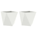 Plantekasse 2 pcs Hvid 40 x 40 x 40 cm Stål