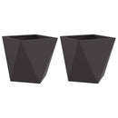 Plantekasse 2 pcs Sort 50 x 50 x 50 cm Stål
