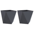 Plantekasse 2 pcs Antracit 50 x 50 x 50 cm Stål