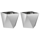 Plantekasse 2 stk. Sølv 50 x 50 x 50 cm Galvaniseret stål - Xlshop.dk