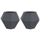 Plantekasse 2 pcs Antracit 100 x 100 x 80 cm Stål