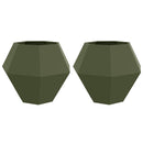 Plantekasse 2 pcs Oliven grøn 100 x 100 x 80 cm Stål