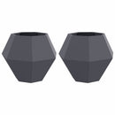 Plantekasse 2 pcs Antracit 75 x 75 x 60 cm Stål