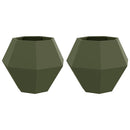 Plantekasse 2 pcs Oliven grøn 75 x 75 x 60 cm Stål