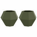 Plantekasse 2 pcs Oliven grøn 50 x 50 x 40 cm Stål