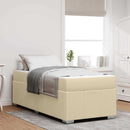 Sengestel med madras Creme 100 x 200 cm Stof