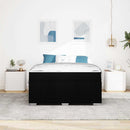 Sengestel med madras Sort 140 x 200 cm Stof