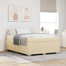 Sengestel med madras Creme 160 x 200 cm Stof