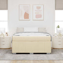 Sengestel med madras Creme 160 x 200 cm Stof
