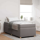 Sengestel med madras Gråbrun 100 x 200 cm Stof