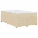 Sengestel med madras Creme 120 x 200 cm Stof