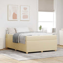 Sengestel med madras Creme 140 x 200 cm Stof