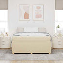 Sengestel med madras Creme 140 x 200 cm Stof