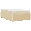 Sengestel med madras Creme 140 x 200 cm Stof