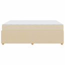 Sengestel med madras Creme 140 x 200 cm Stof