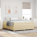 Sengestel med madras Creme 180 x 200 cm Stof