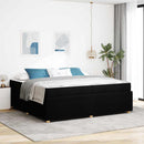 Sengestel med madras Sort 200 x 200 cm Stof